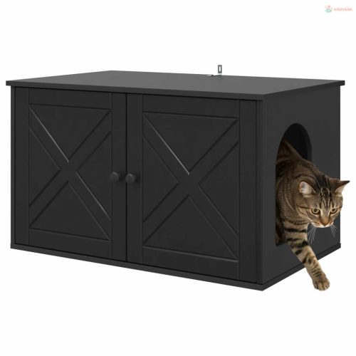 Macska Ház Fekete 85 x 55 x 50,5 cm Faanyag