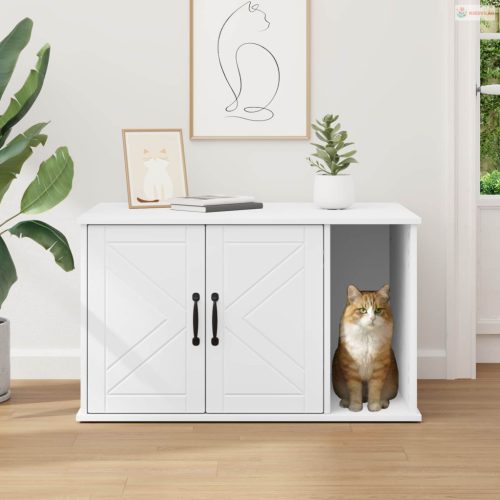 Macska Ház Fehér 85 x 55 x 50 cm Faanyag