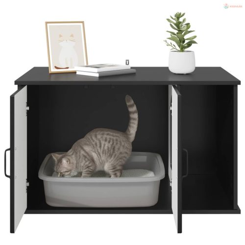 Macska Ház Fekete 85 x 55 x 50 cm Faanyag