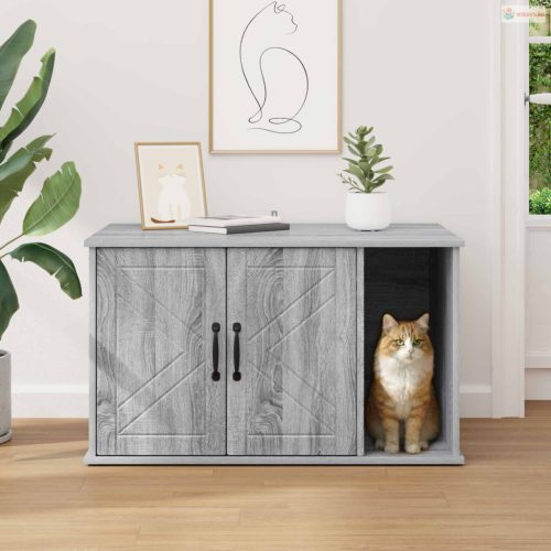 Macska Ház Szürke Sonoma 85 x 55 x 50 cm Faanyag