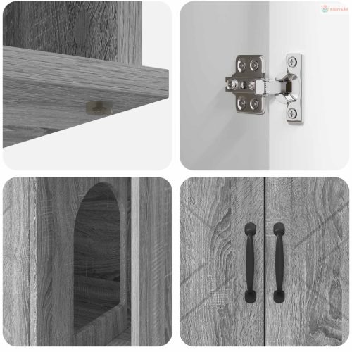 Macska Ház Szürke Sonoma 85 x 55 x 50 cm Faanyag