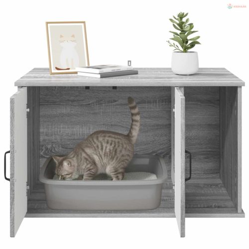 Macska Ház Szürke Sonoma 85 x 55 x 50 cm Faanyag