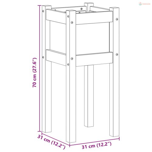 Kerti cserép Természet 31 x 31 x 70 cm Tömör fenyőfa