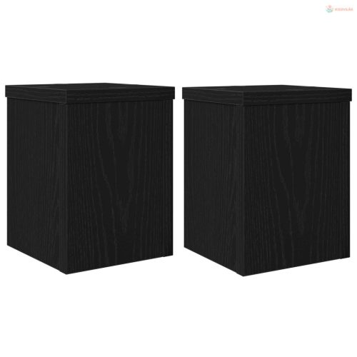 Növényállvány 2 pcs Fekete tölgy 15 x 15 x 20 cm Faanyag