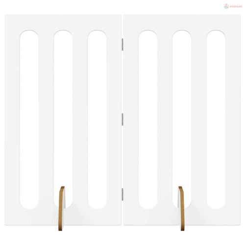 Hajtható állatkerítés 2 pcs Fehér 100,5 x 38 x 90 cm Mérnöki fa