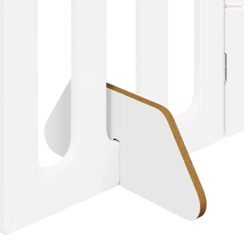 Hajtható állatkerítés 2 pcs Fehér 100,5 x 38 x 90 cm Mérnöki fa