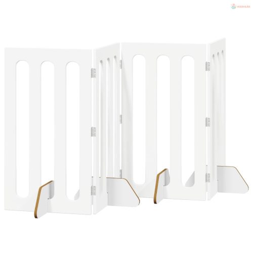 Hajtható állatkerítés 4 pcs Fehér 201 x 38 x 90 cm Mérnöki fa