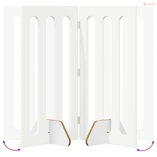 Hajtható állatkerítés 4 pcs Fehér 201 x 38 x 90 cm Mérnöki fa