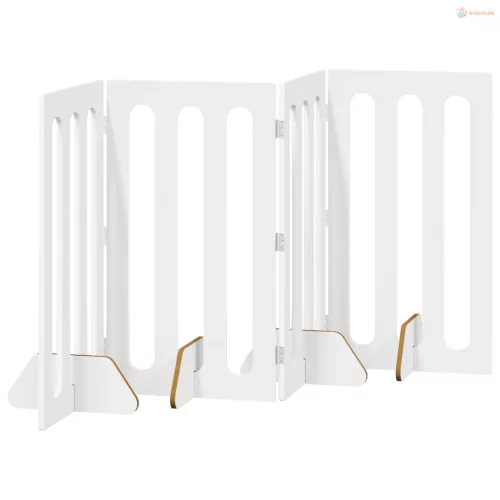 Hajtható állatkerítés 4 pcs Magasfényű Fehér 201 x 38 x 90 cm