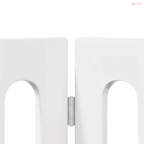 Hajtható állatkerítés 4 pcs Magasfényű Fehér 201 x 38 x 90 cm