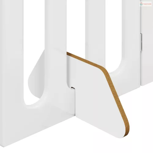 Hajtható állatkerítés 4 pcs Magasfényű Fehér 201 x 38 x 90 cm