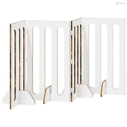 Hajtható állatkerítés 4 pcs Füstölt Tölgy 201 x 38 x 90 cm