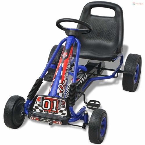 Pedálos gokart kocsi állítható üléssel kék