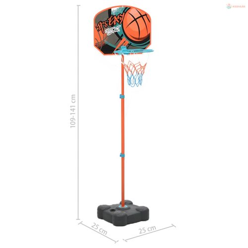 Hordozható és állítható gyermek kosárlabda szett 109-141 cm