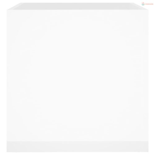 Magasfényű fehér szerelt fa virágtartó 40 x 40 x 40 cm