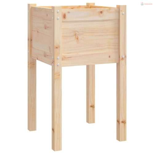 2 db tömör fenyőfa kerti virágtartó 40 x 40 x 70 cm