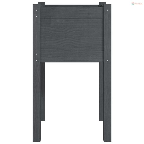 Szürke tömör fenyőfa kerti virágtartó 40 x 40 x 70 cm