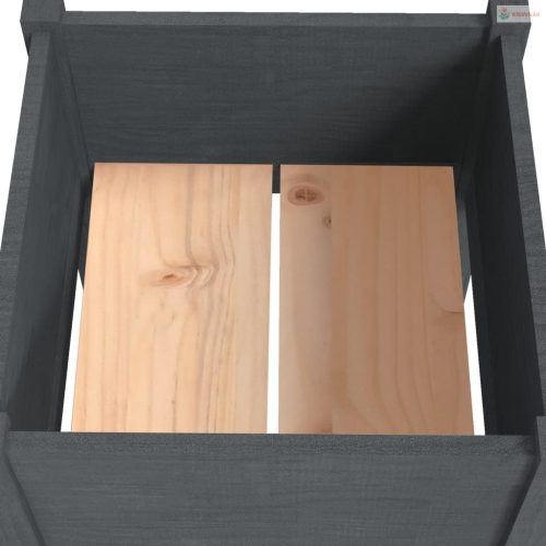 Szürke tömör fenyőfa kerti virágtartó 40 x 40 x 70 cm