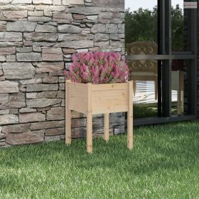Tömör fenyőfa kerti virágtartó 50 x 50 x 70 cm