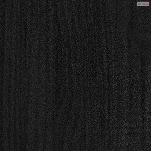 Fekete tömör fenyőfa kerti virágtartó 50 x 50 x 70 cm