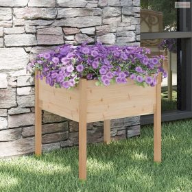 Tömör fenyőfa kerti virágtartó 70 x 70 x 70 cm
