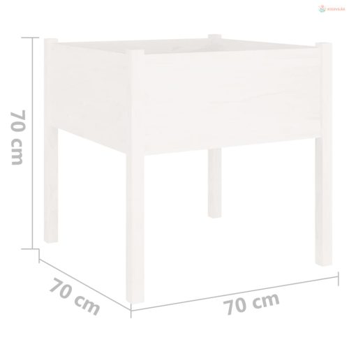 Fehér tömör fenyő virágláda 70x70x70 cm