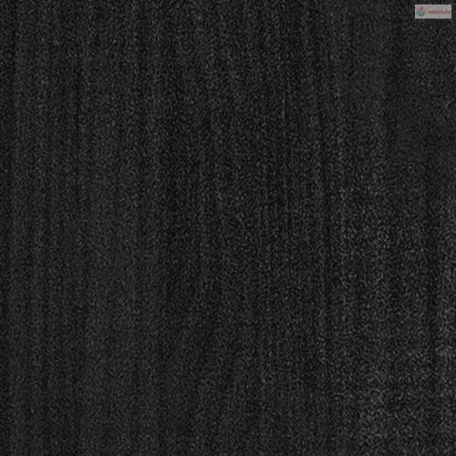 2 db fekete tömör fenyőfa kerti virágtartó 70 x 70 x 70 cm