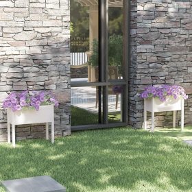   2 db fehér tömör fenyőfa kerti virágtartó 70 x 31 x 70 cm