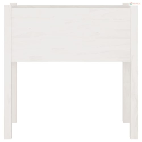 2 db fehér tömör fenyőfa kerti virágtartó 70 x 31 x 70 cm