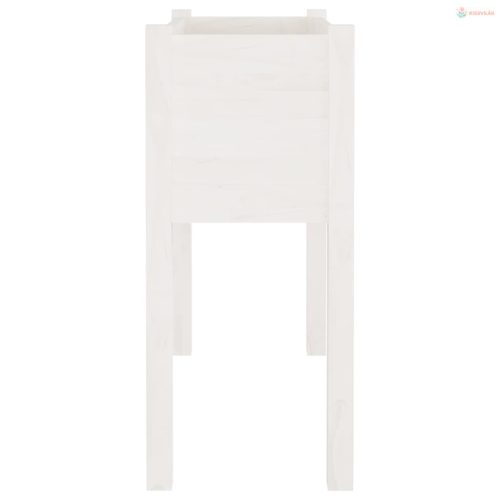 2 db fehér tömör fenyőfa kerti virágtartó 70 x 31 x 70 cm