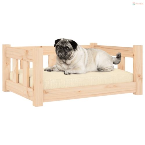 Tömör fenyőfa kutyaágy 65,5 x 50,5 x 28 cm