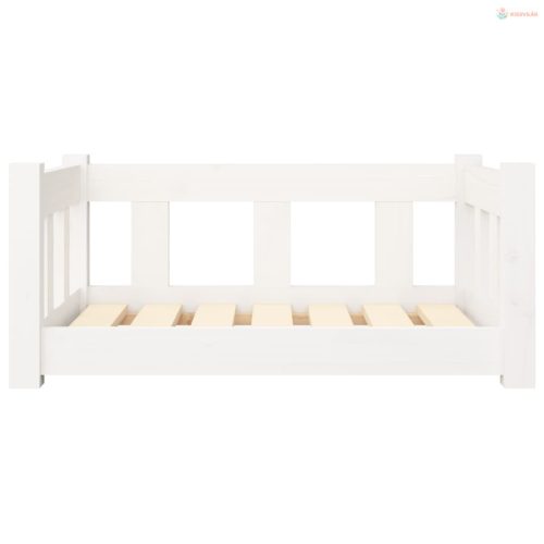 Fehér tömör fenyőfa kutyaágy 65,5 x 50,5 x 28 cm