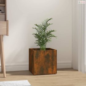   Füstös tölgy színű szerelt fa virágtartó 40 x 40 x 40 cm