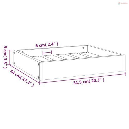 Tömör fenyőfa kutyaágy 51,5 x 44 x 9 cm
