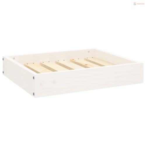 Fehér tömör fenyőfa kutyaágy 51,5x44x9 cm