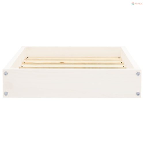 Fehér tömör fenyőfa kutyaágy 51,5x44x9 cm