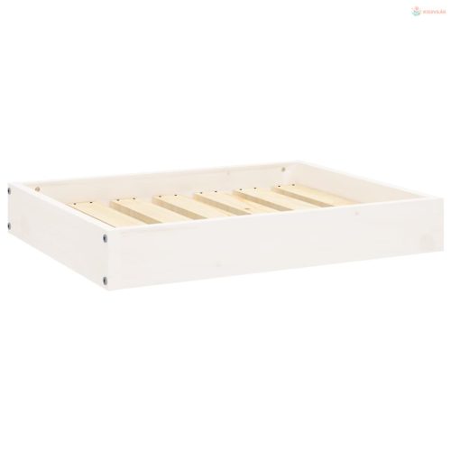 Fehér tömör fenyőfa kutyaágy 61,5x49x9 cm