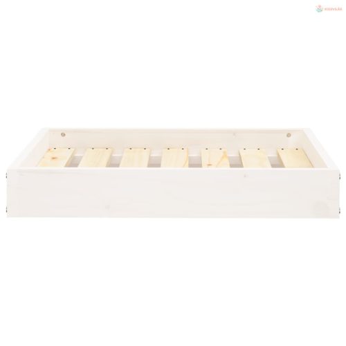 Fehér tömör fenyőfa kutyaágy 61,5x49x9 cm