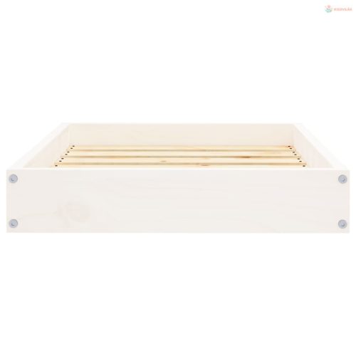 Fehér tömör fenyőfa kutyaágy 61,5x49x9 cm