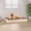 Tömör fenyőfa kutyaágy 71,5x54x9 cm