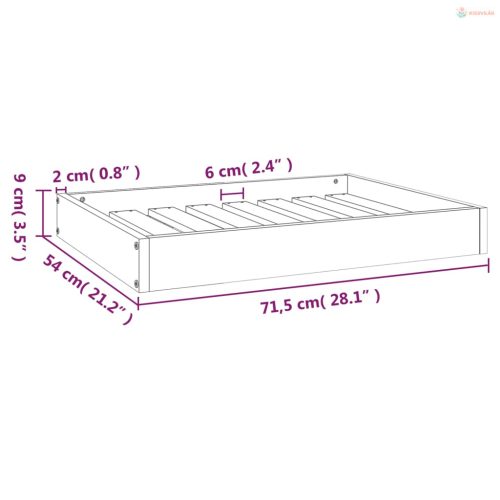 Tömör fenyőfa kutyaágy 71,5x54x9 cm