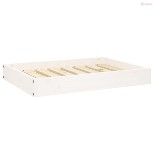 Fehér tömör fenyőfa kutyaágy 71,5x54x9 cm