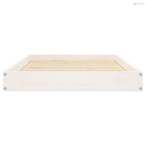 Fehér tömör fenyőfa kutyaágy 91,5x64x9 cm