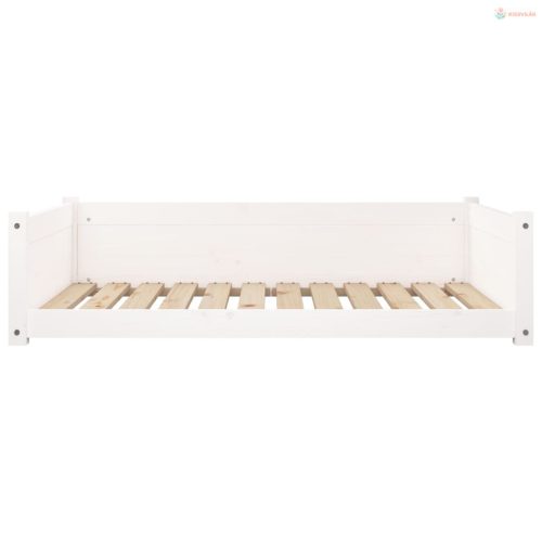 Fehér tömör fenyőfa kutyaágy 105,5x75,5x28 cm