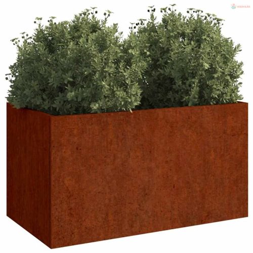 Corten acél növénytartó 62x30x29 cm