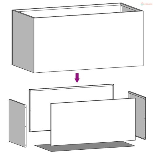 Corten acél növénytartó 62x30x29 cm