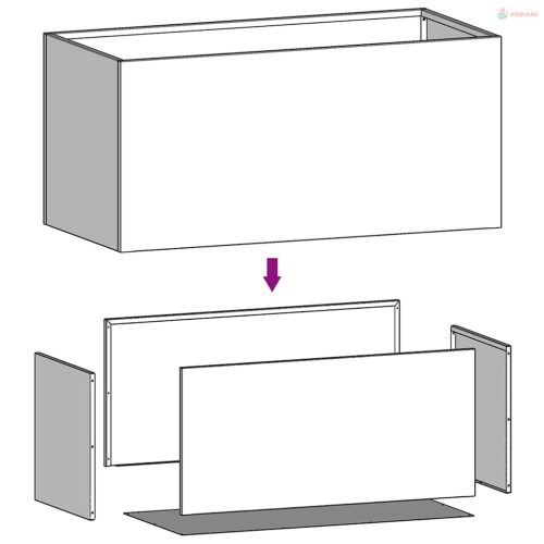 Corten acél növénytartó 62x40x39 cm