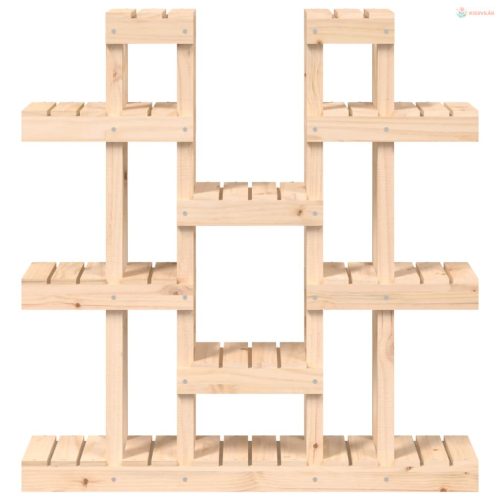 Szürke tömör fenyőfa növénytartó 104,5 x 25 x 109,5 cm