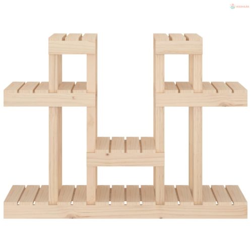 Tömör fenyőfa növénytartó 104,5x25x77,5 cm