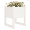 Fehér tömör fenyőfa növénytartó 40 x 40 x 52,5 cm